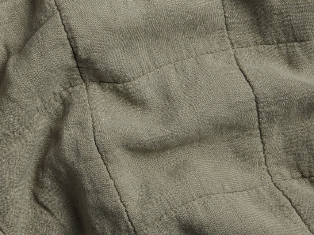Linen Box Quilted Sham Set (Moss) - Image 3