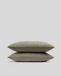 Linen Box Quilted Sham Set (Moss)