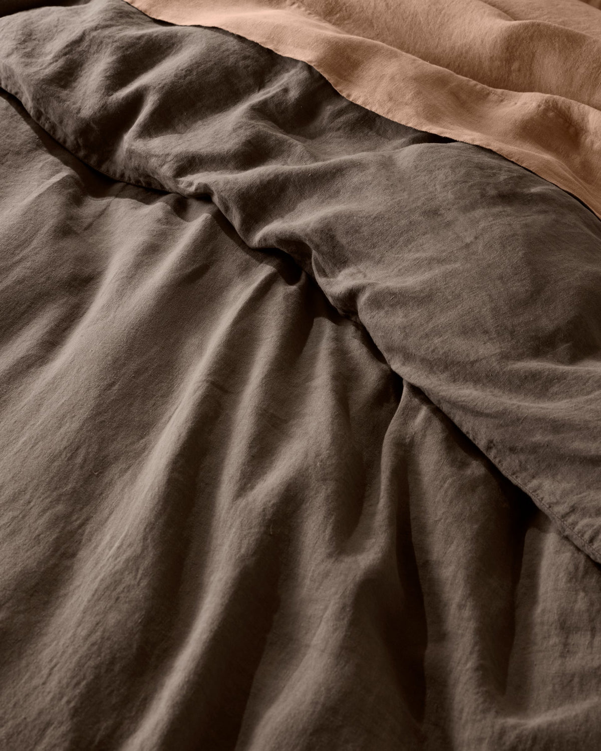 Linen Duvet Cover Set - Warm Grey F/Q - Image 4