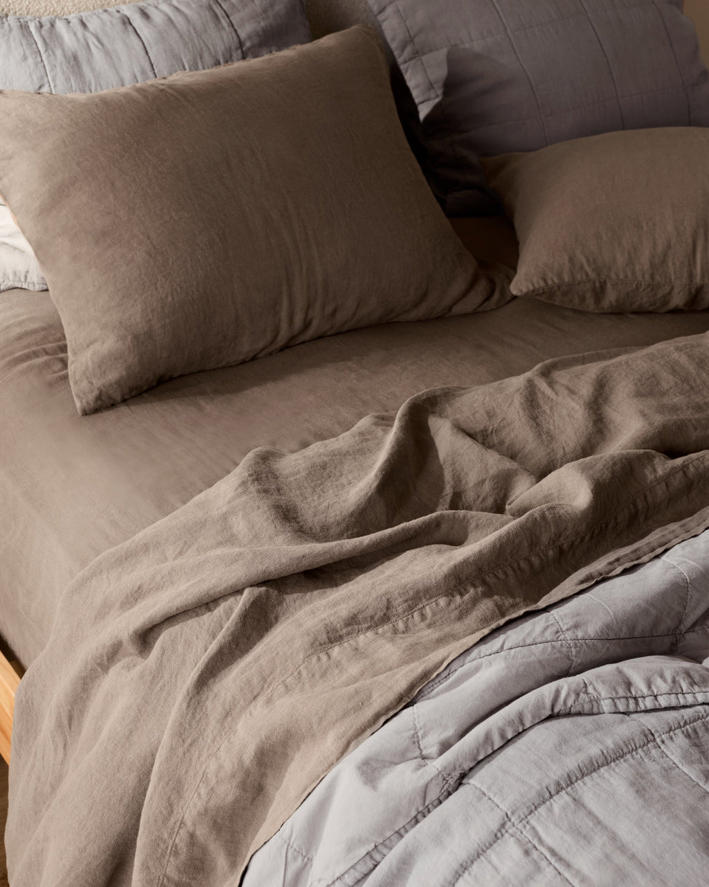 Linen Top Sheet (Warm Grey) - Image 5