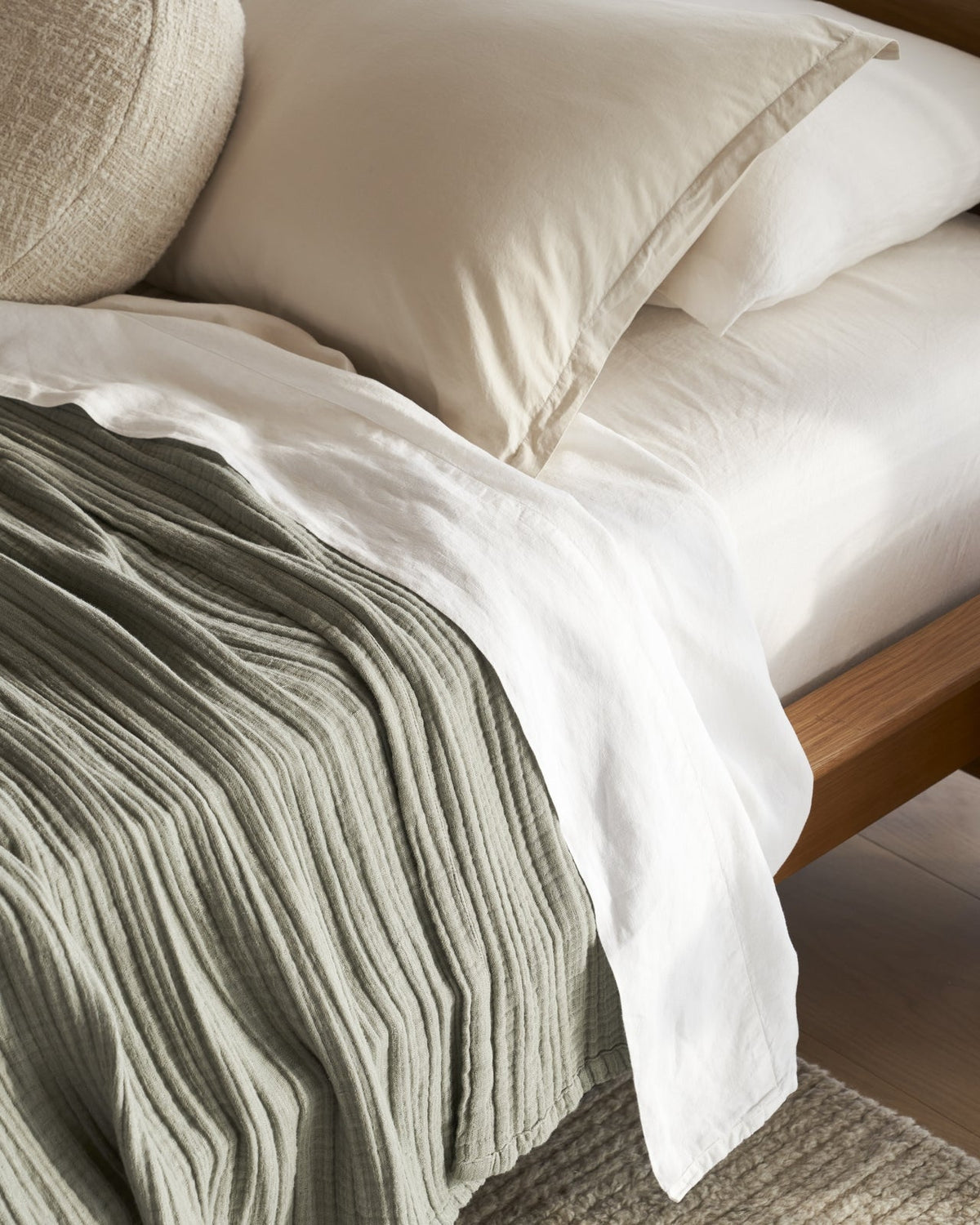 Linen Sheet Set - White F/Q - Image 4