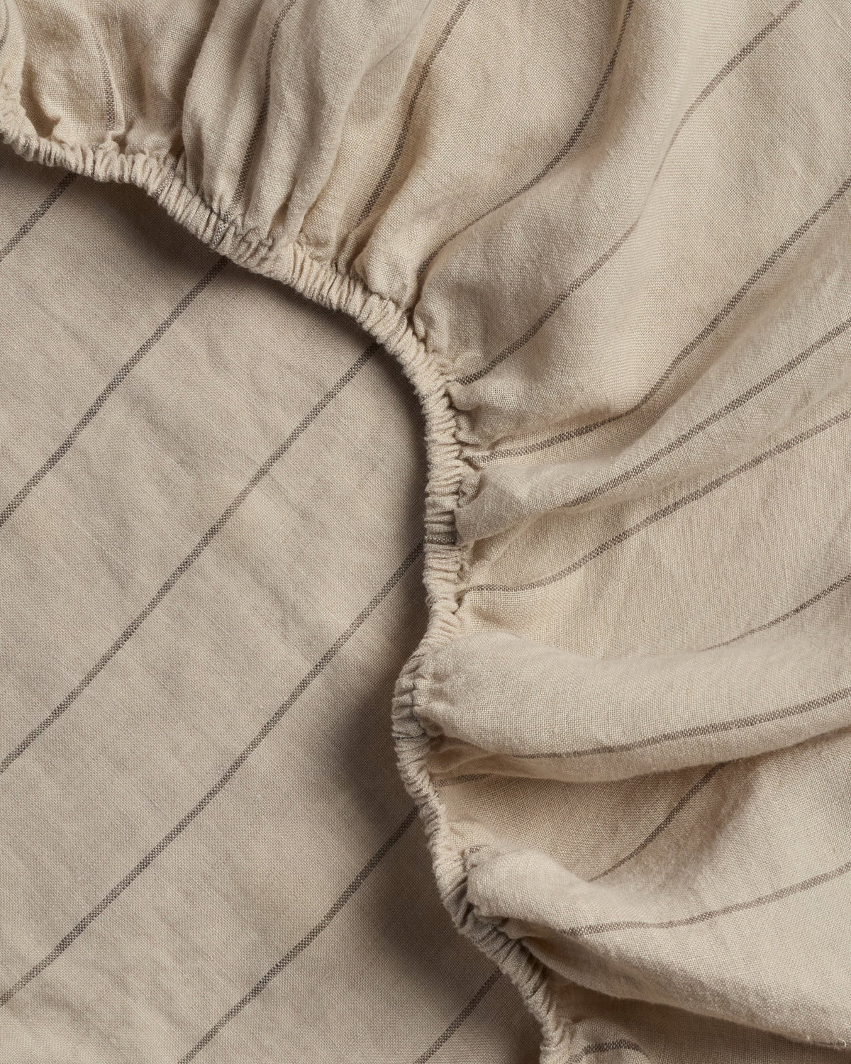 Linen Fitted Sheet (Bone Stripe) - Image 3