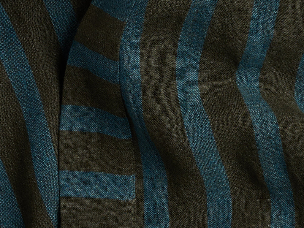 Linen Stripe Robe - FINAL SALE (Evergreen and Peacock) - Image 3