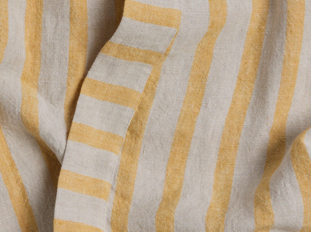 Linen Stripe Robe - FINAL SALE (Natural and Yellow) - Image 3