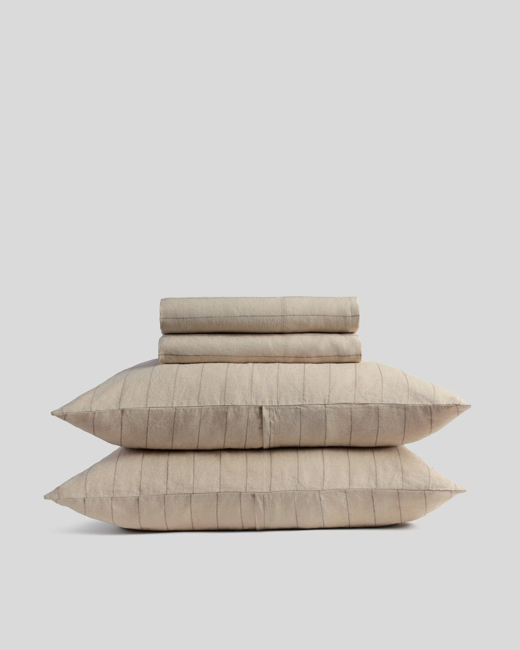 Linen Sheet Set - Bone Stripe K/CK