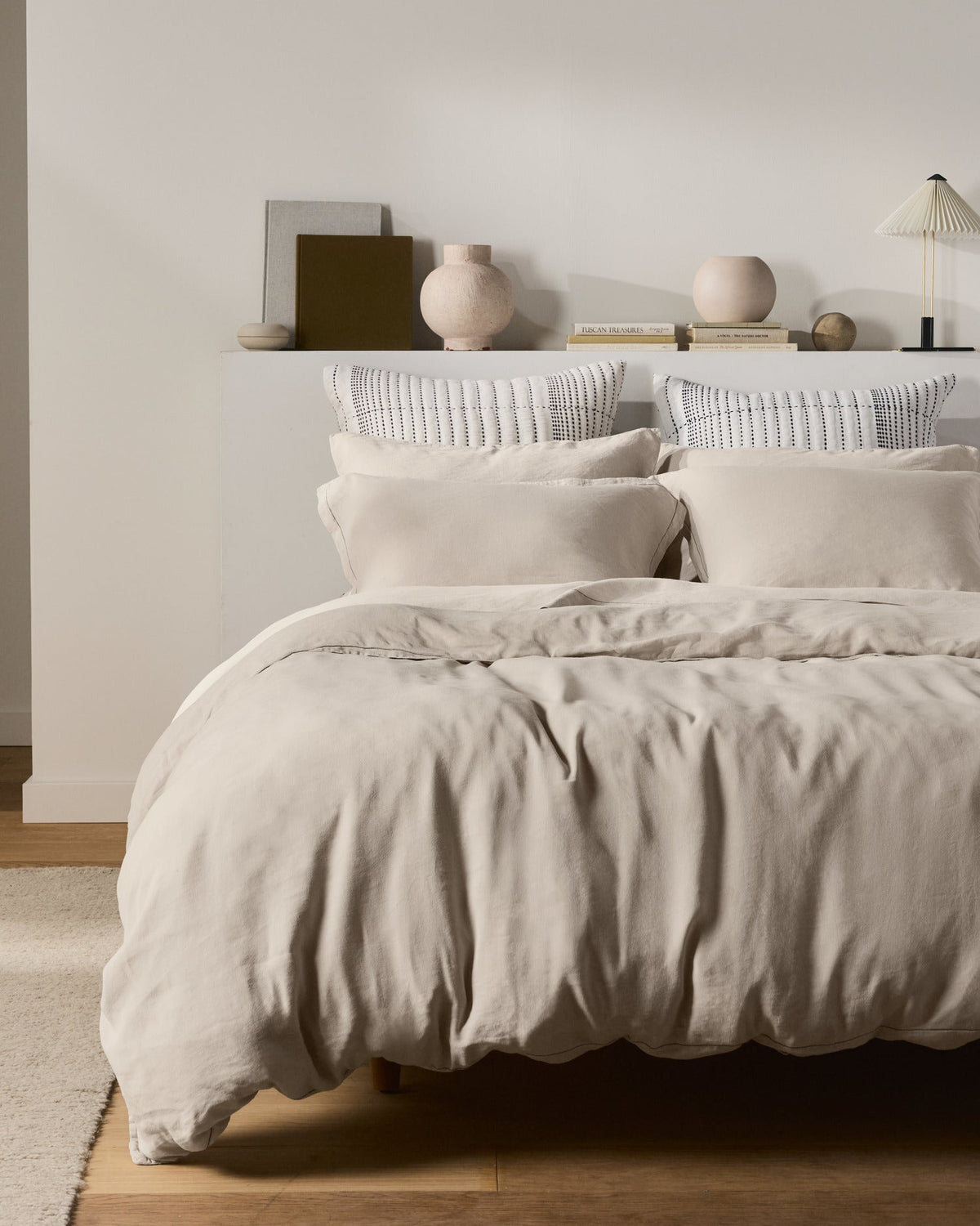 Linen Tencel Duvet Cover Set - Bone F/Q - Image 4