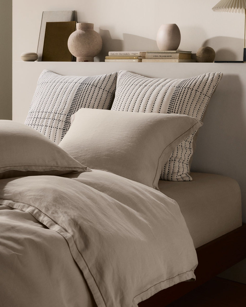 Linen Tencel Duvet Cover Set - Bone F/Q - Image 2