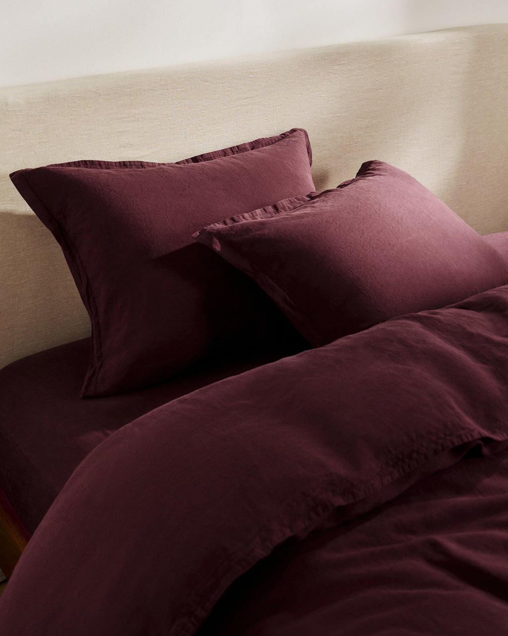 Linen Tencel Sham Set (Garnet) - Image 2