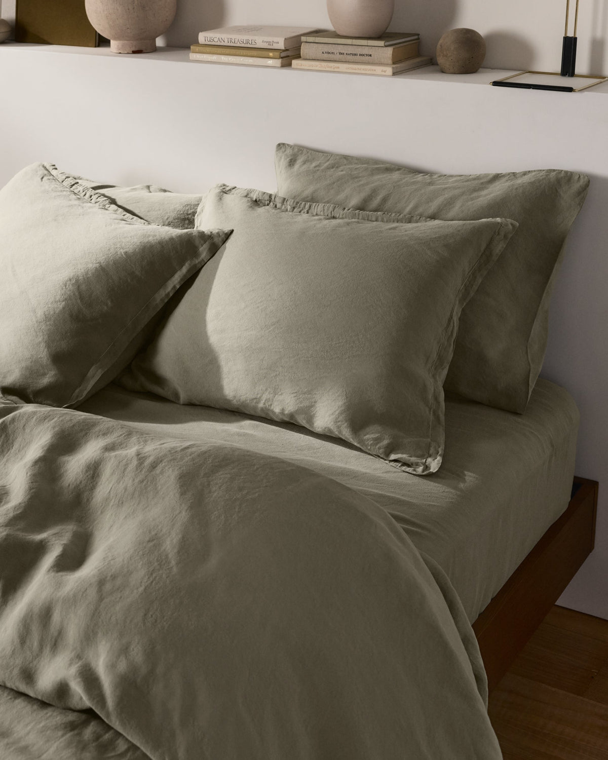 Linen Tencel Sham Set - FINAL SALE (Moss) - Image 2