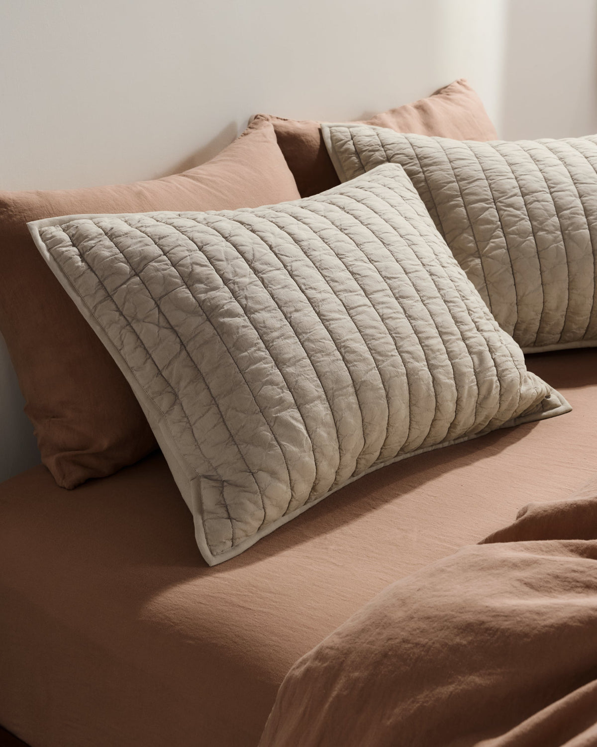 Garment Dyed Channel Sham Set - FINAL SALE (Bone) - Image 2