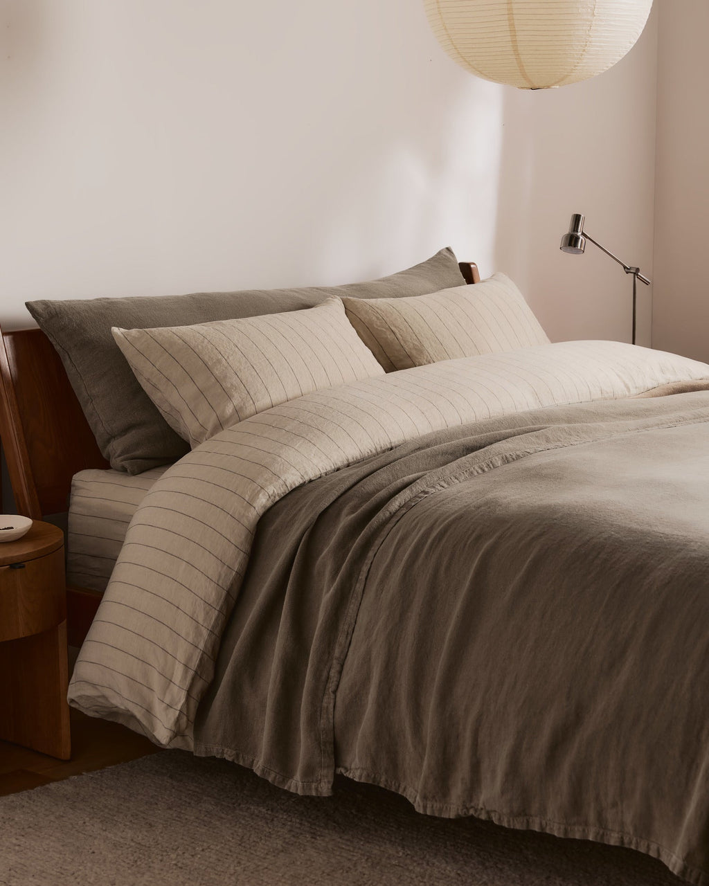 Linen Pillowcase Set (Bone Stripe) - Image 4