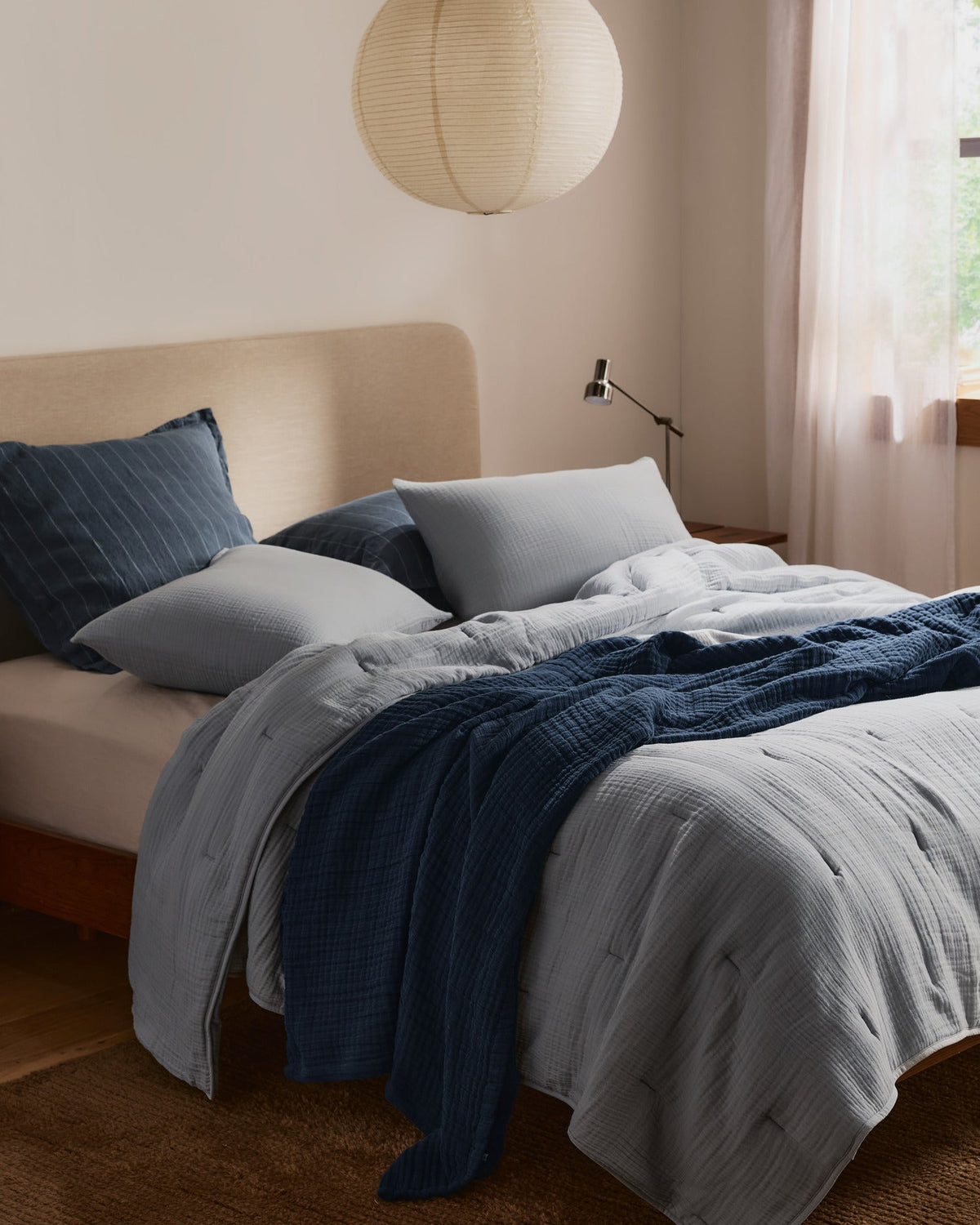 Cloud Linen Gauze Throw (Ink) - Image 2