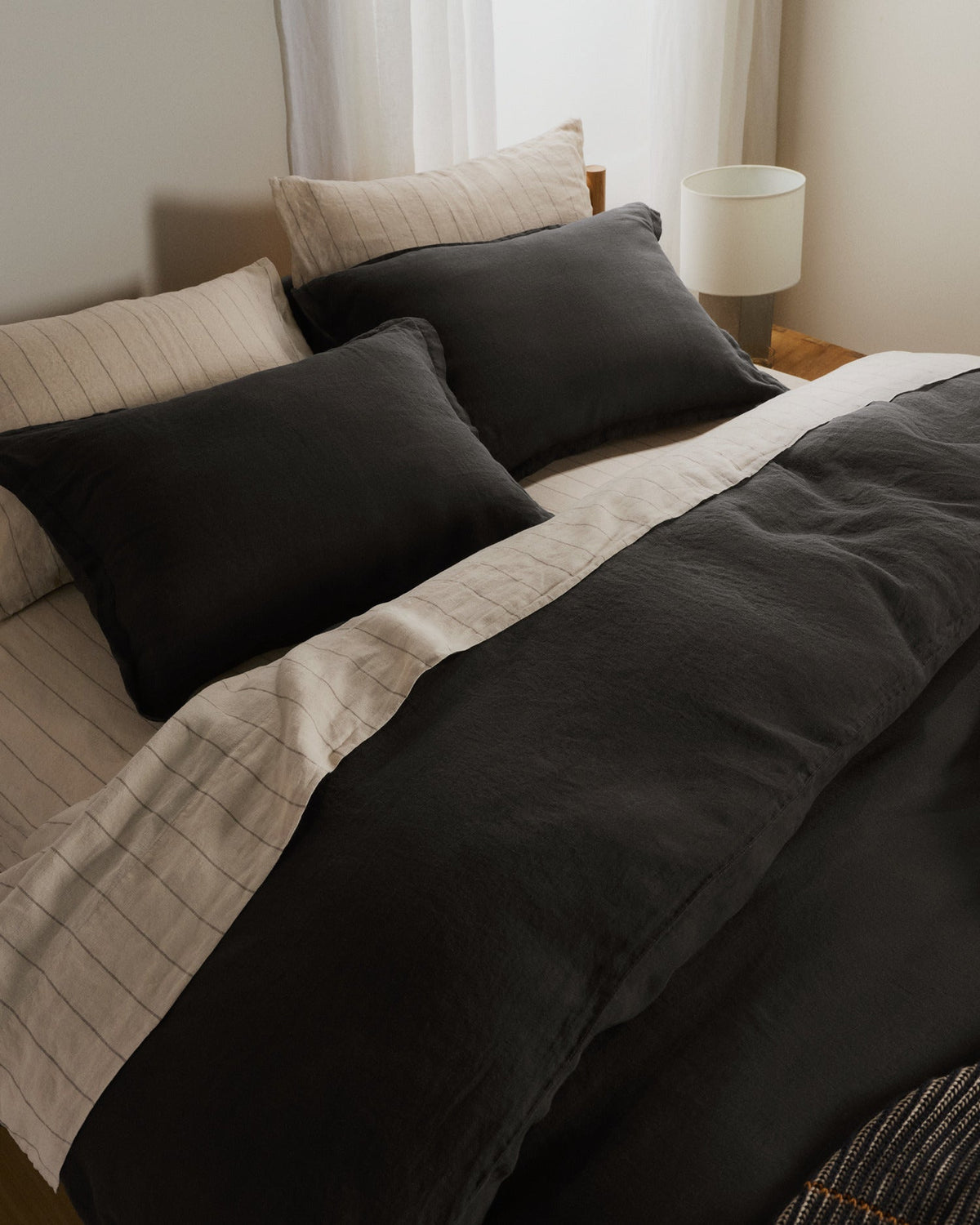 Linen Duvet Cover Set - Onyx K/CK - Image 2