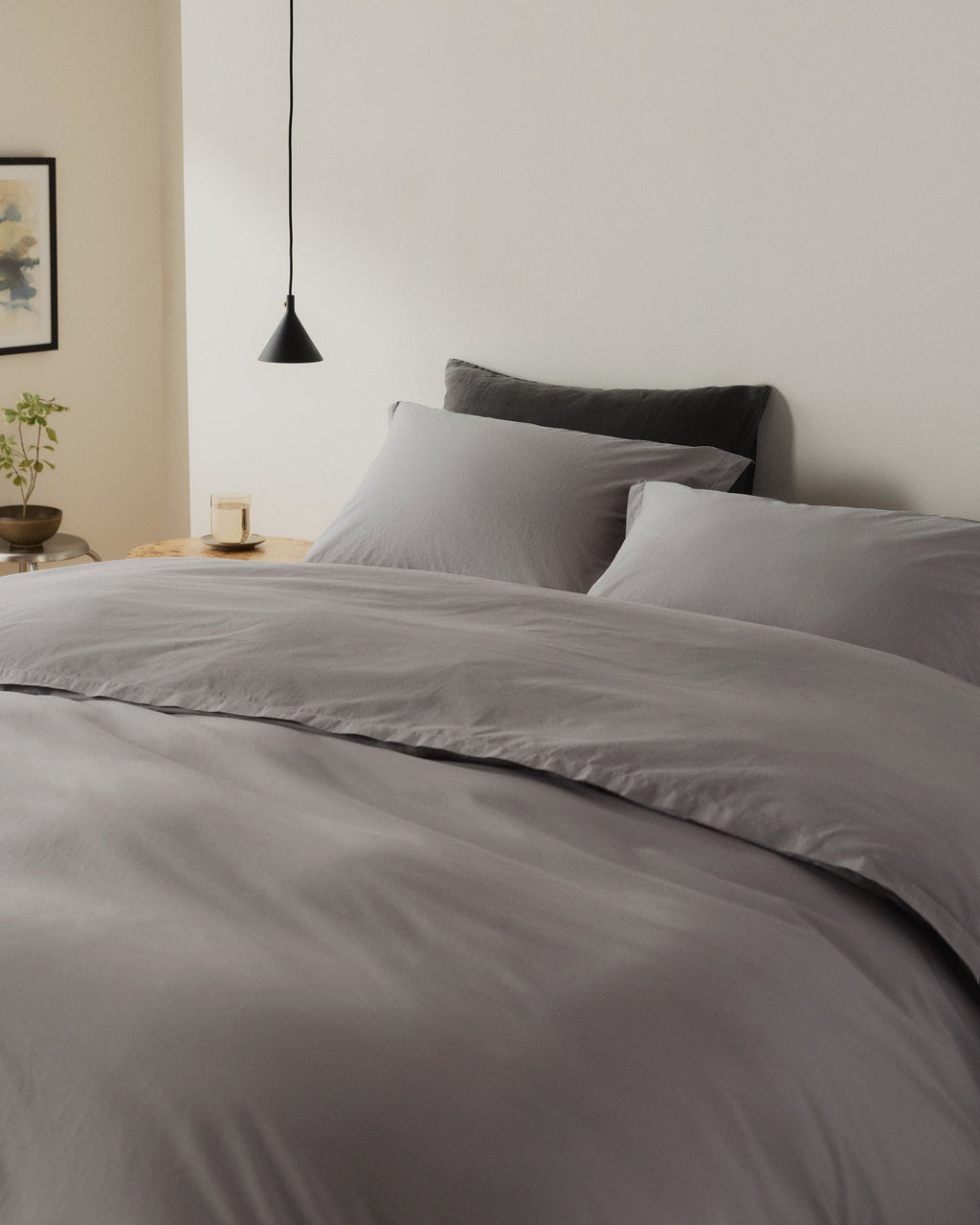 Percale Duvet Cover (Pebble) - Image 2