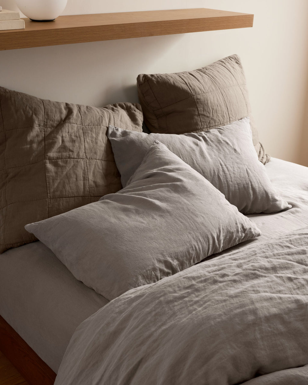 Linen Box Quilted Euro Sham (Warm Grey) - Image 2