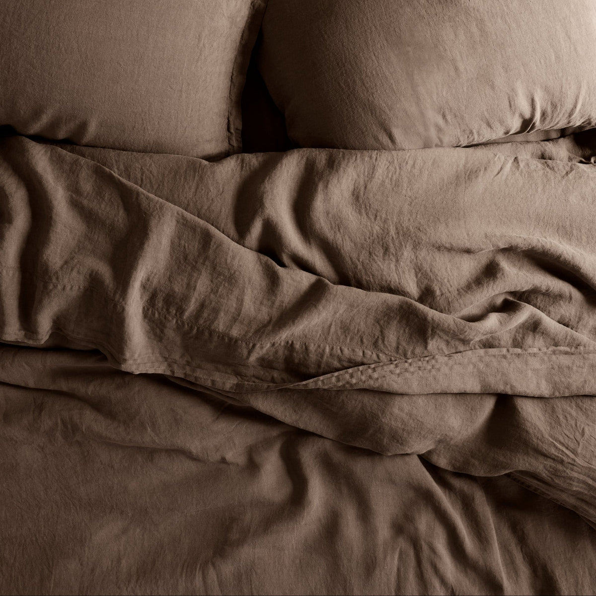 Linen Duvet Cover Set - Warm Grey K/CK - Image 5