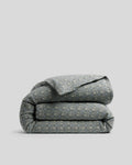 Modern Check Jacquard Duvet Cover (Dusk and Moss)