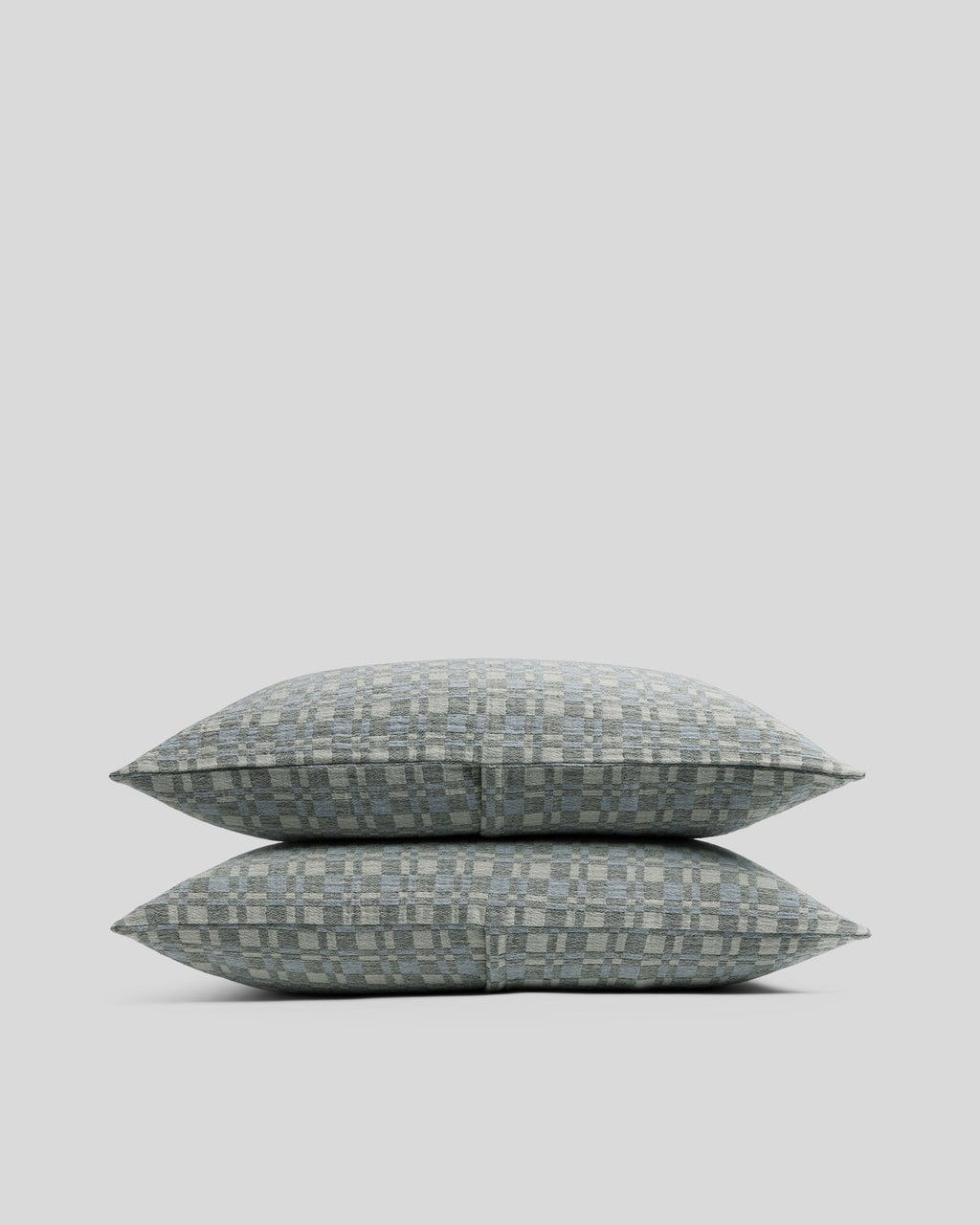 Modern Check Jacquard Sham Set (Dusk and Moss)