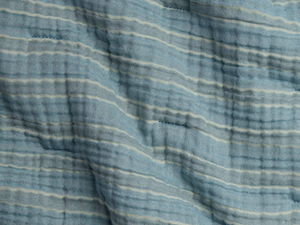Organic Cloud Cotton Stripe Toddler Quilt (Wave and Horizon) - Image 3