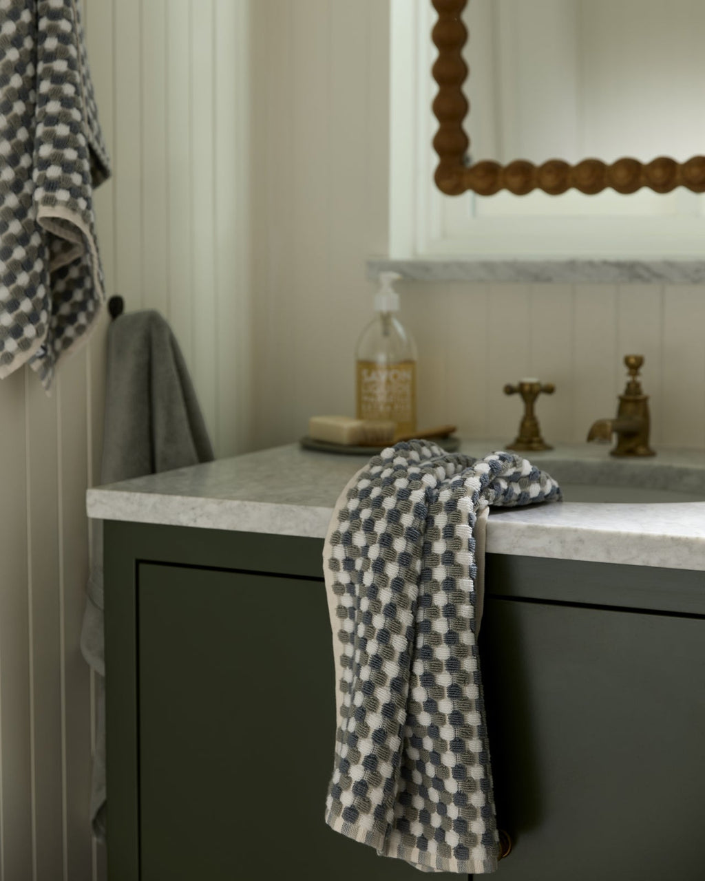 Organic Cotton Mosaic Towels (Moss and Dusk) - Image 2