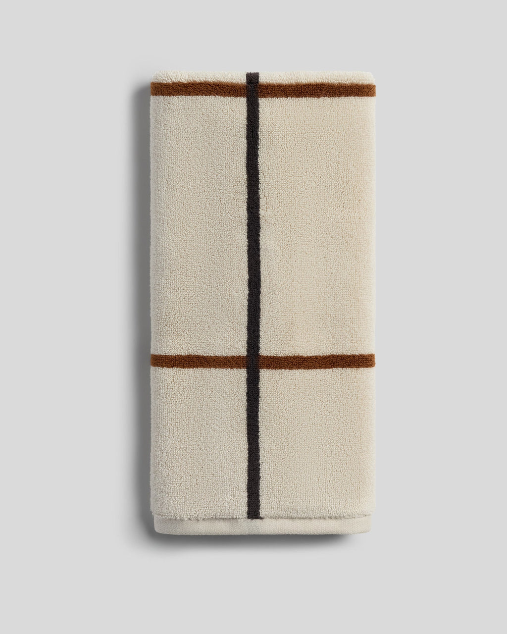 Organic Plush Towels (Bone Windowpane) - Hand Towel
