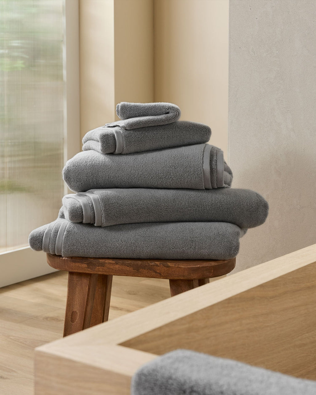 6+6 Organic Plush Bath Bundle - Pebble - Image 2