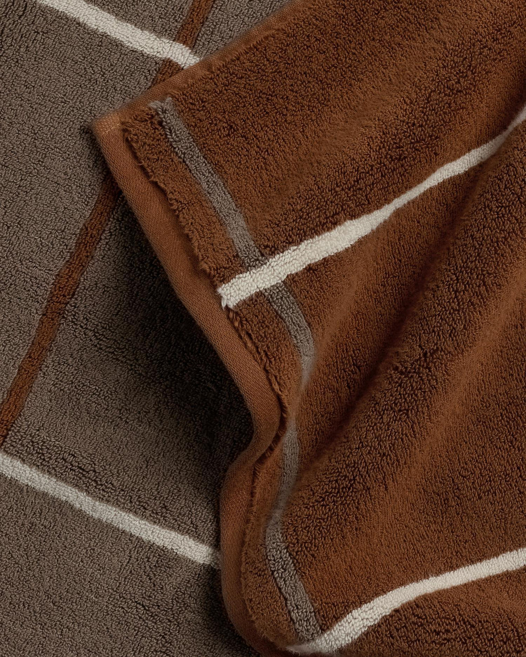 6+6 Organic Plush Bath Bundle - Tobacco Windowpane - Image 3