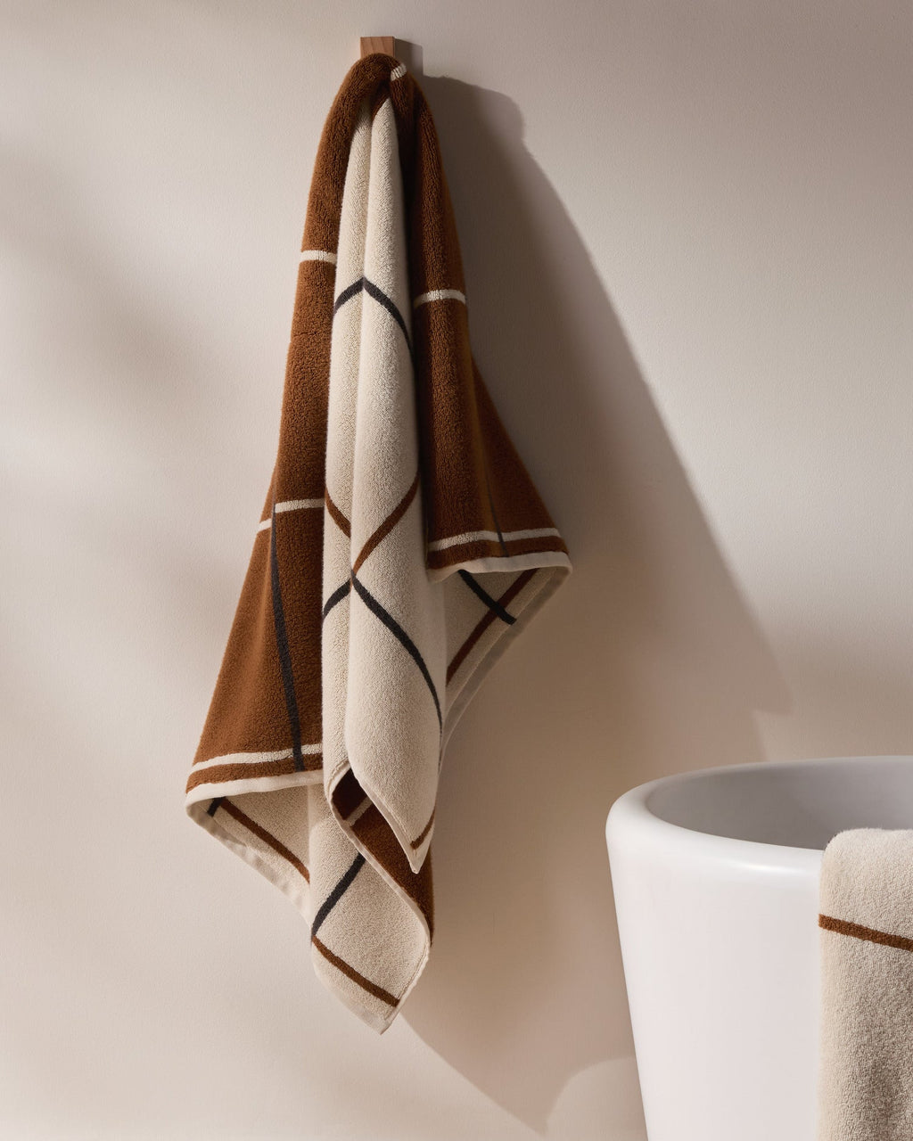 2+2 Organic Plush Bath Bundle - Bone Windowpane - Image 4