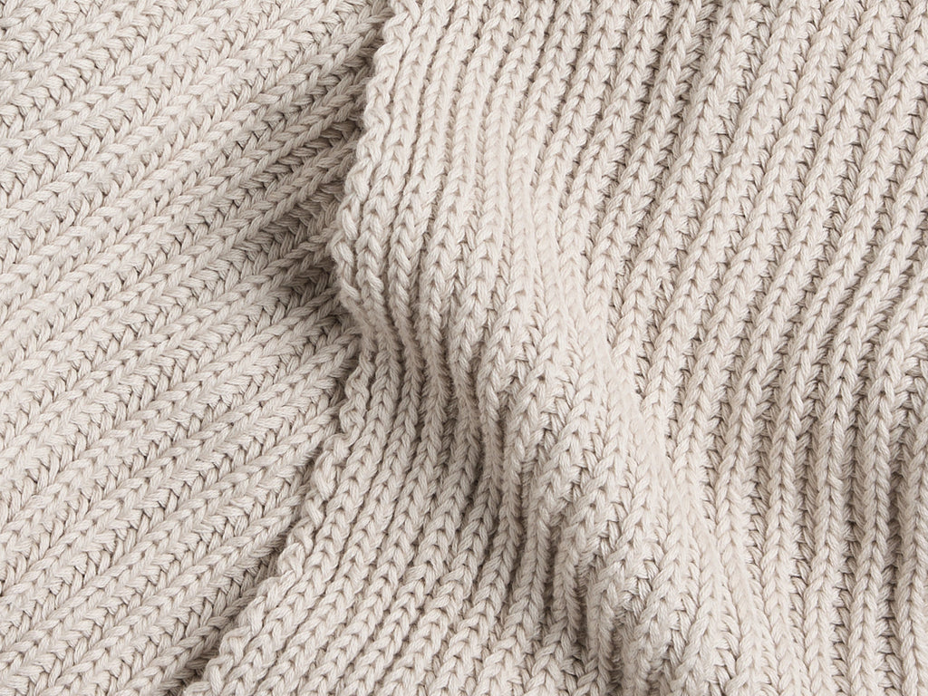 Organic Rib Knit Throw (Bone) - Image 3