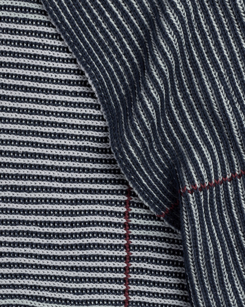 Organic Two Tone Rib Knit Throw (Ink and Sky) - Image 3