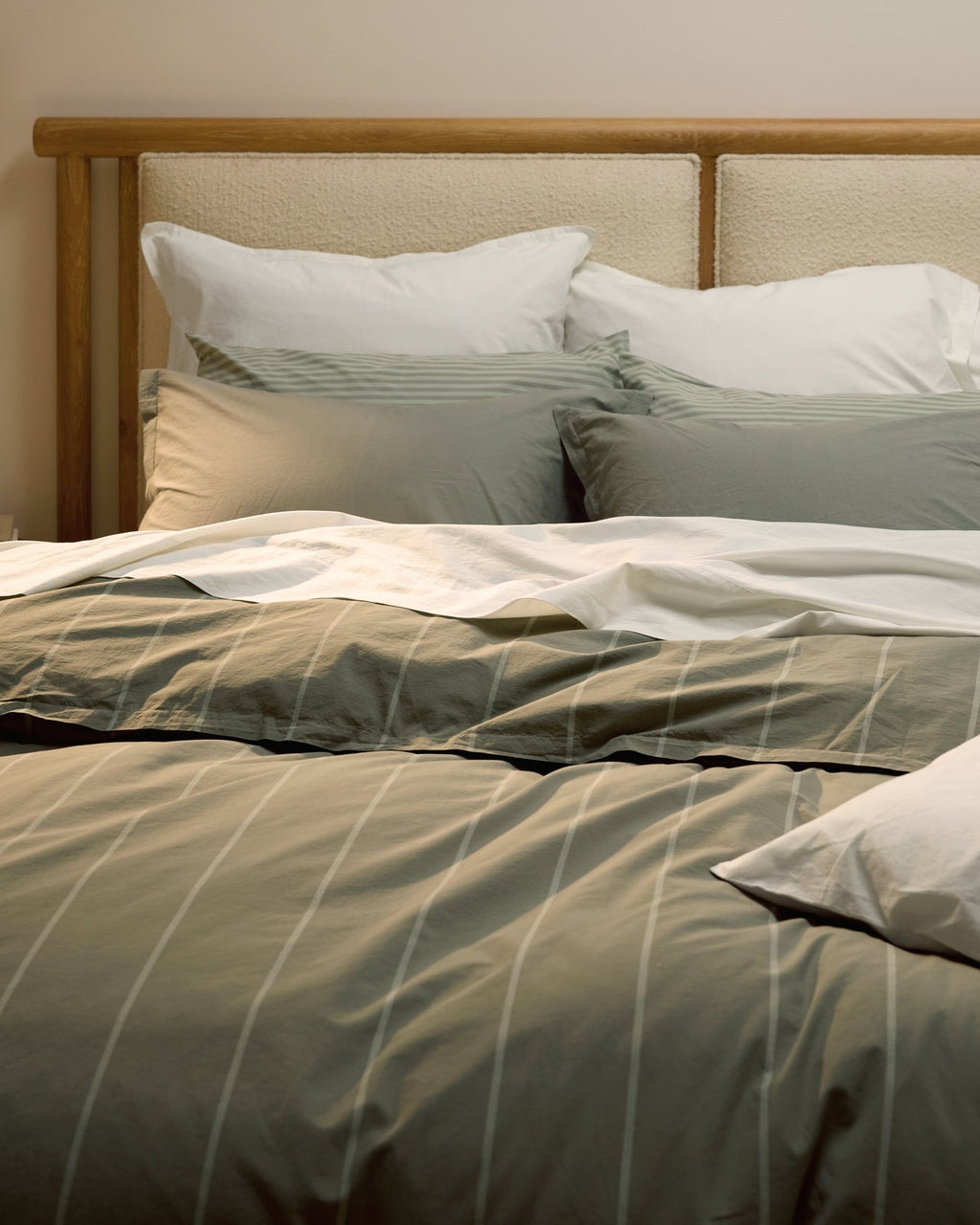 Percale Duvet Cover (Moss Stripe) - Image 2