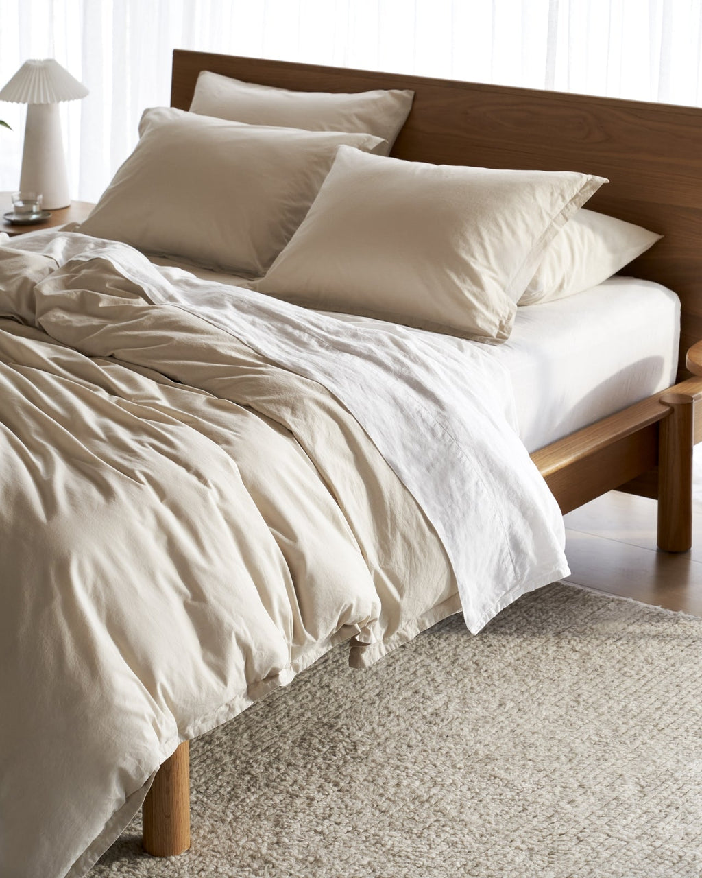 Percale Duvet Cover Set - Bone F/Q - Image 2