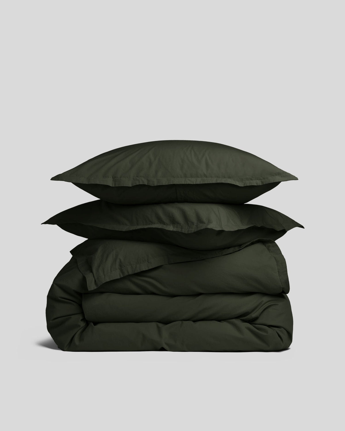 Percale Duvet Cover Set - Evergreen K/CK