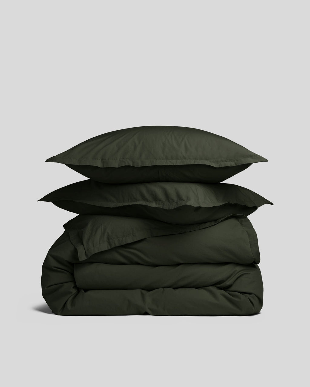 Percale Duvet Cover Set - Evergreen F/Q