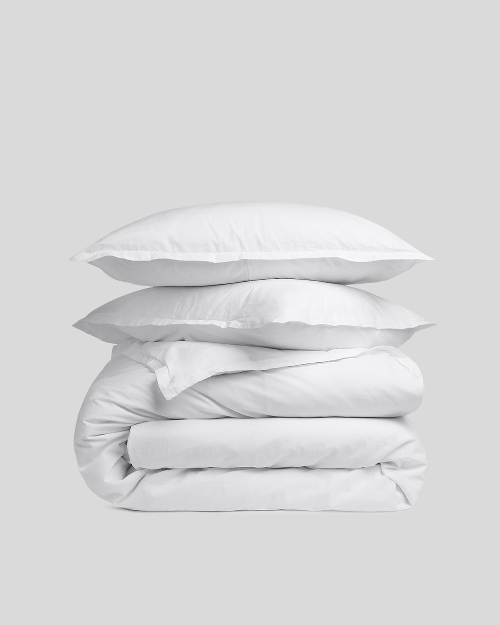 Percale Duvet Cover Set - White TW/XL