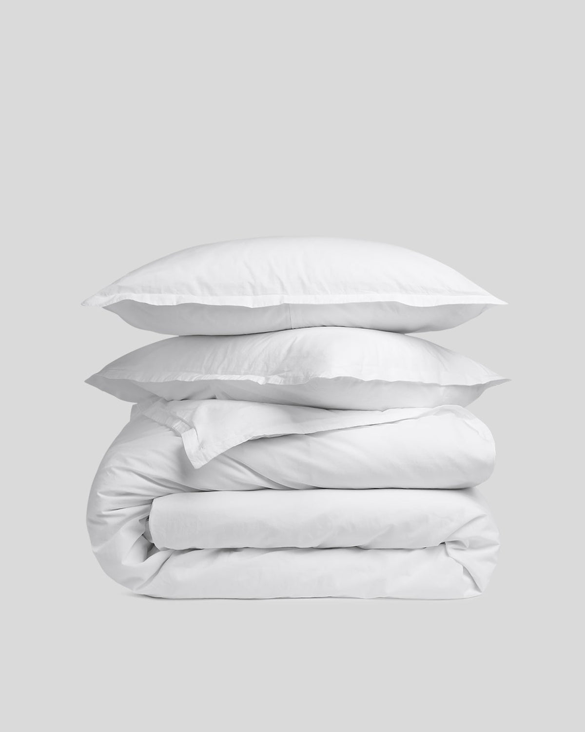 Percale Duvet Cover Set - White TW/XL