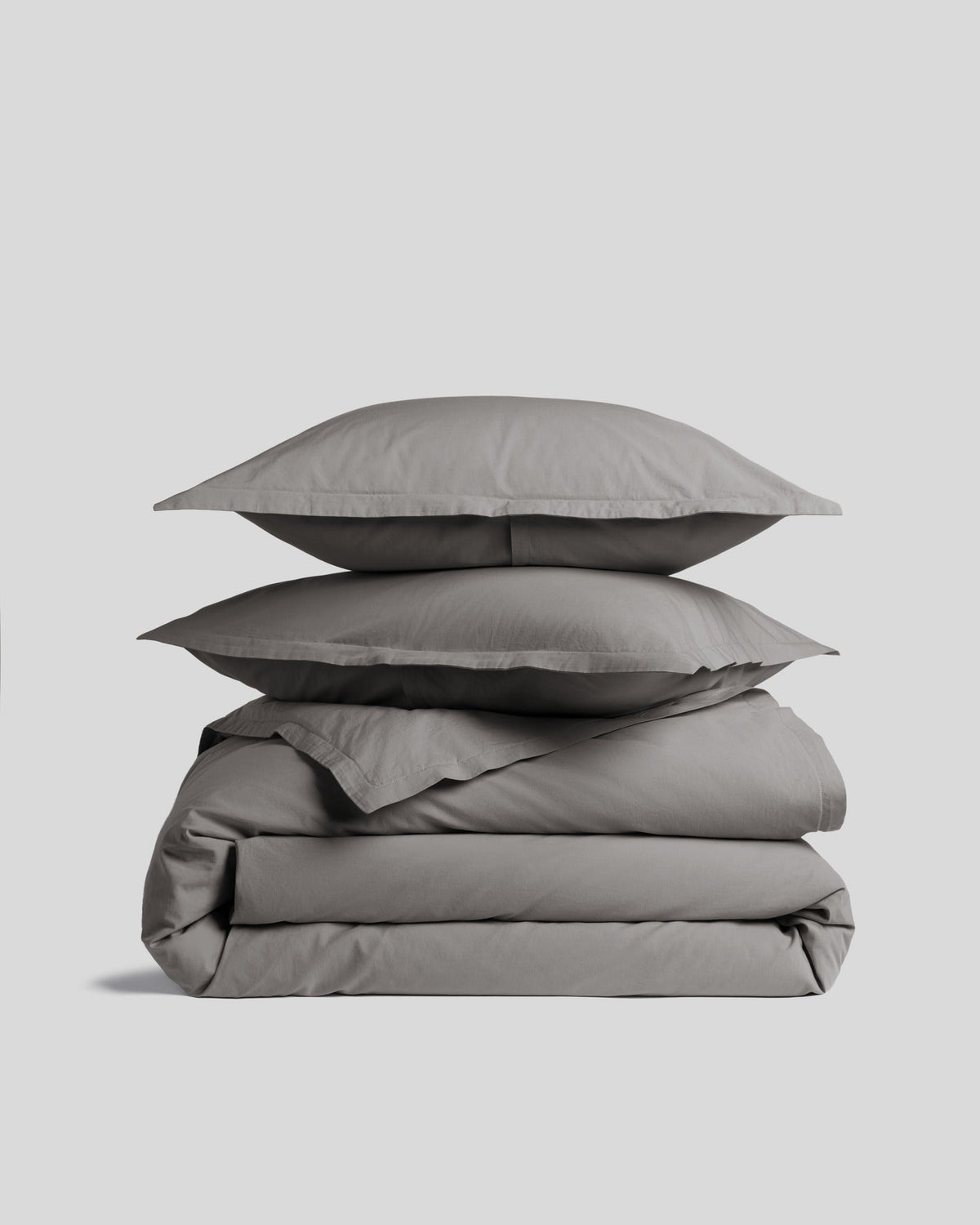 Percale Duvet Cover Set - Pebble TW/XL