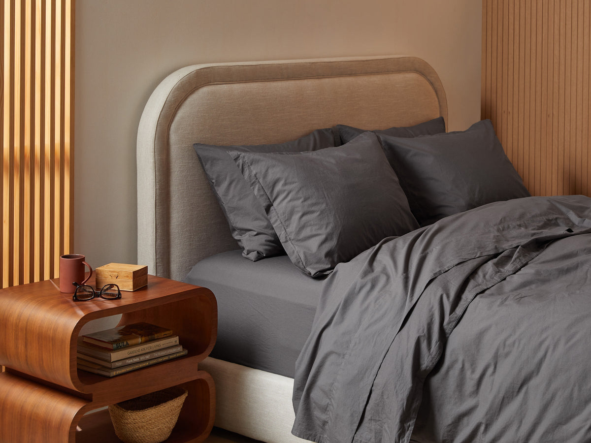 Percale Duvet Cover Set - Slate K/CK - Image 2