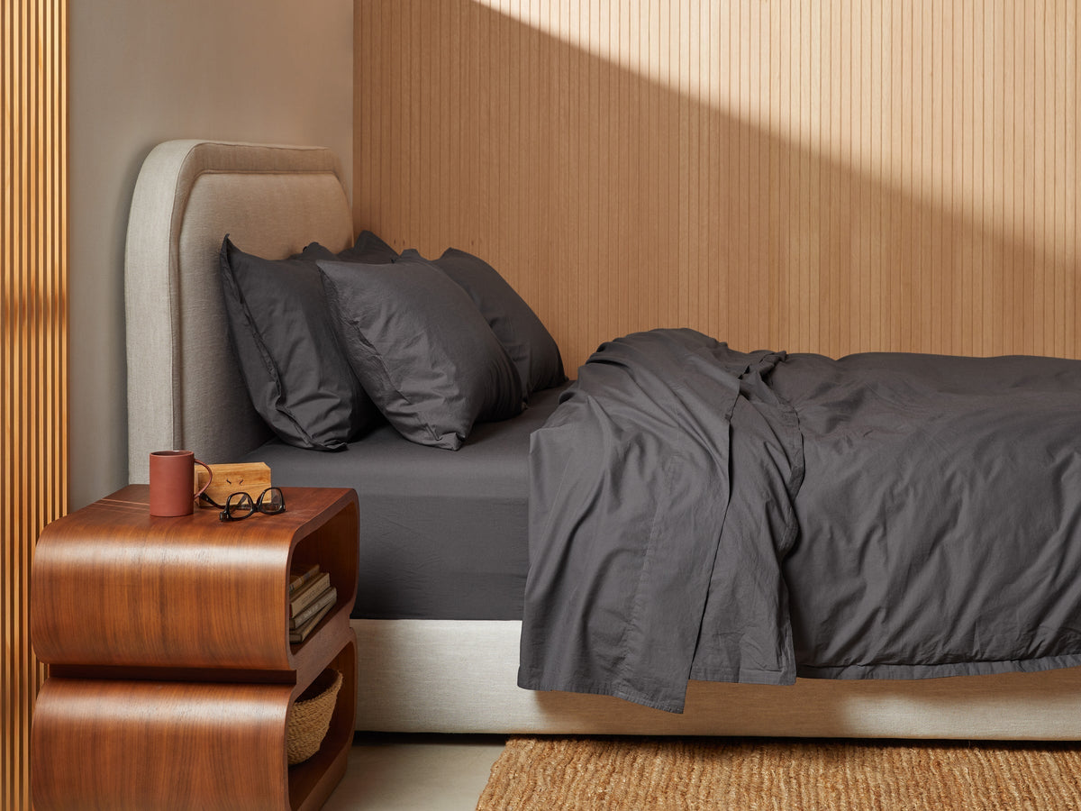 Percale Duvet Cover - FINAL SALE (Slate) - Image 2