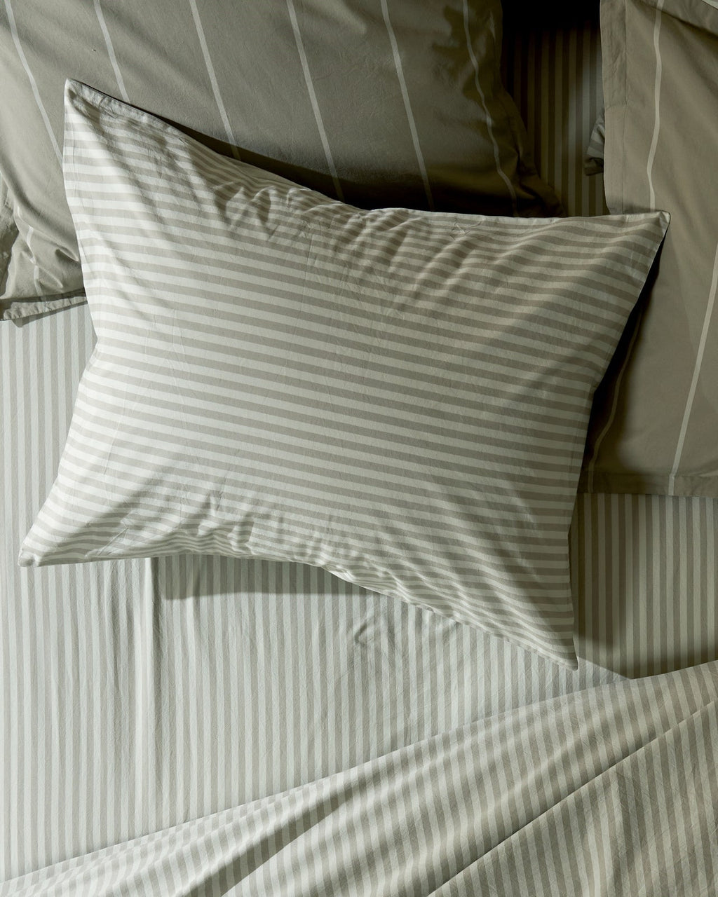Percale Pillowcase Set (Moss Stripe) - Image 2