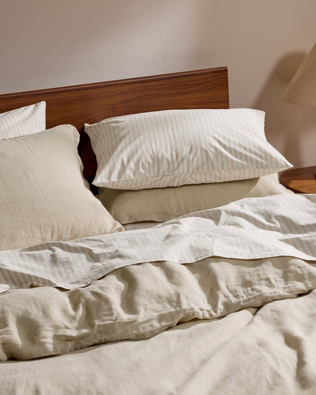 Percale Sheet Set - Bone Stripe TW/XL - Image 2