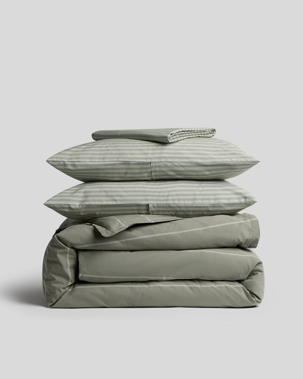 Percale Venice Set - Moss Stripe TW/XL