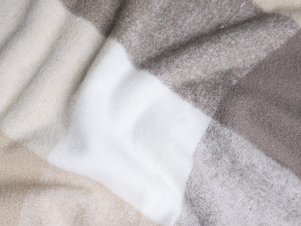 Plaid Wool Alpaca Throw (Natural Plaid) - Image 3