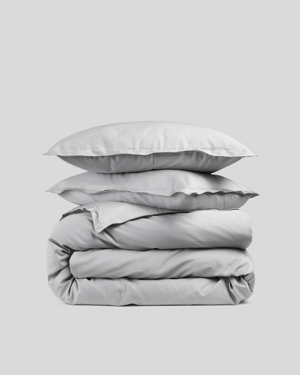 Sateen Duvet Cover Set - Light Grey K/CK