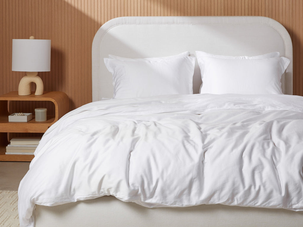 Sateen Duvet Cover Set - White F/Q - Image 2