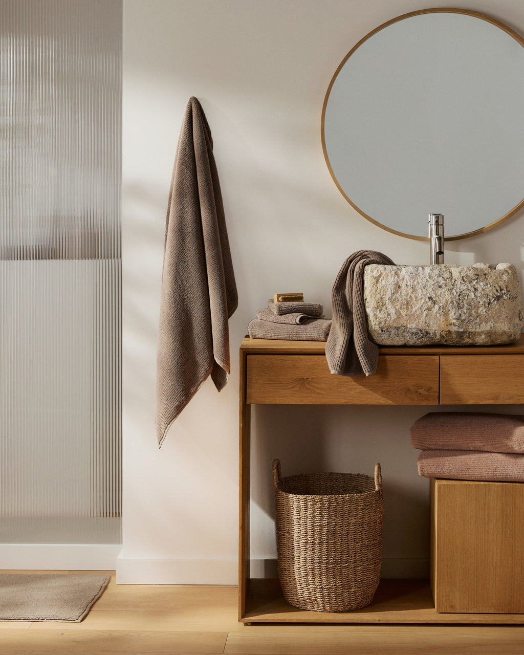 Soft Rib Tub Mat (Warm Grey) - Image 2