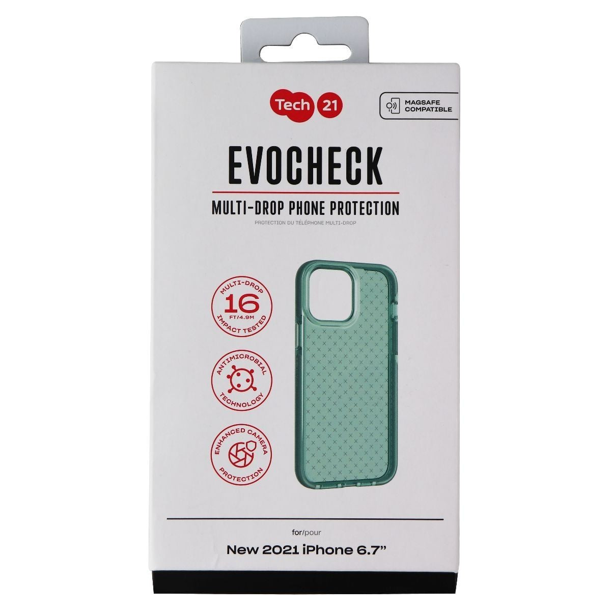 Tech21 Evo Check Series Gel Case for Apple iPhone 13 Pro Max - Sage Green - New - Image 5