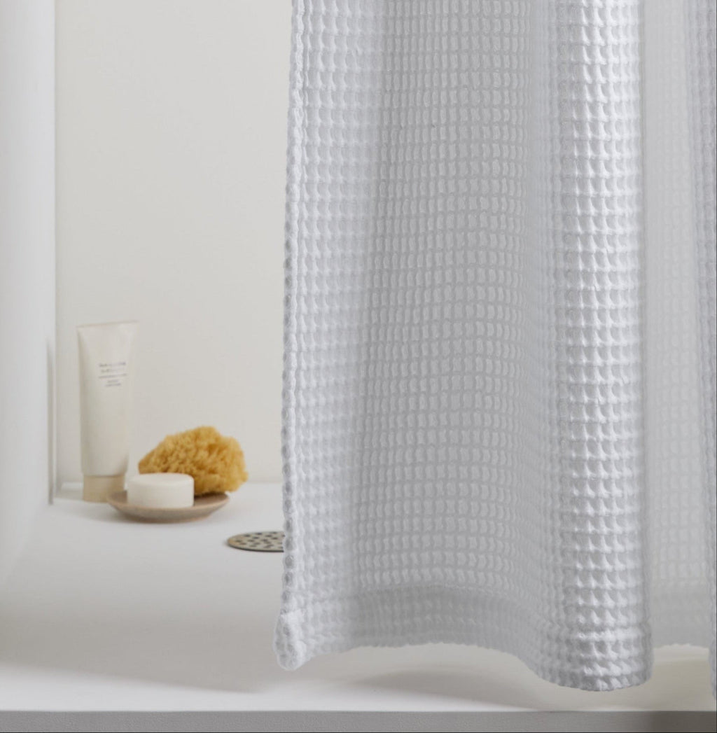 Waffle Shower Curtain (White)